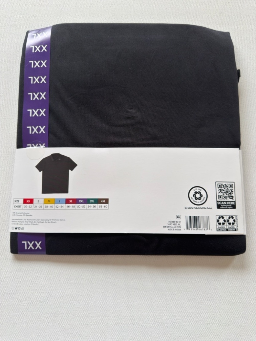 NWT Member's Mark Men's Favorite Soft Black Short-Sleeve Polo Size 2XL (KB4) - Picture 2 of 2